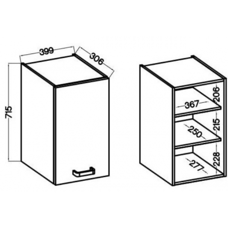 Szafka kuchenna górna 40 cm biała AURO 40 G-72 1F
